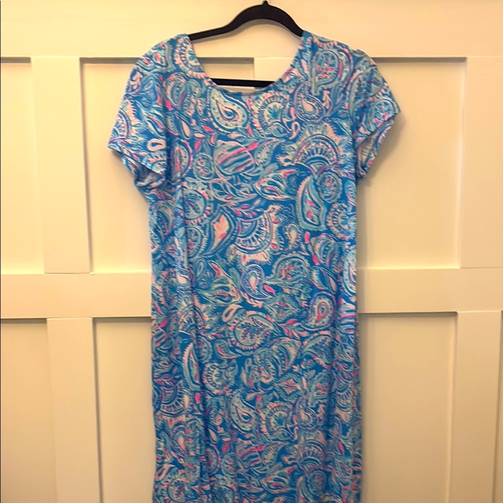 Lilly Pulitzer Blue Paisley Short-Sleeve Women’s Dress